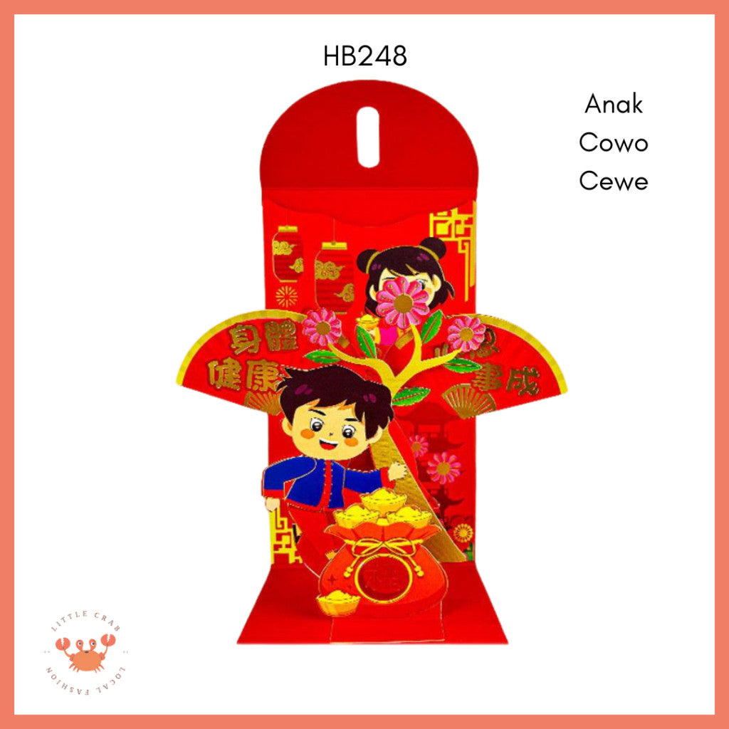 [littlecrab] Amplop Angpao 3d Pop Up Birthday Wedding Imlek Full Pattern Premium 3 Dimensi Timbul CNY