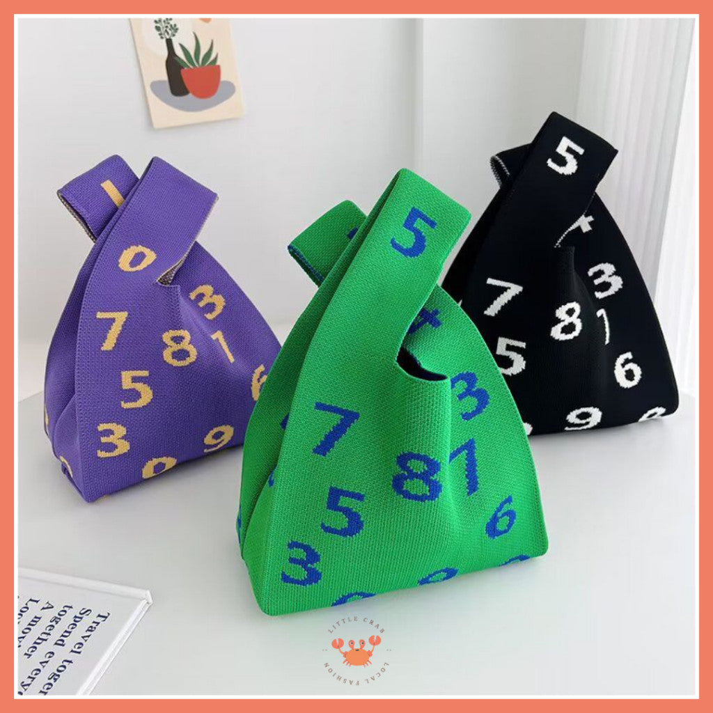[littlecrab] Tas Rajut Bangkok All Motif Knit Knot Bag Mini Totebag Buffalow Unik Kanvas Premium