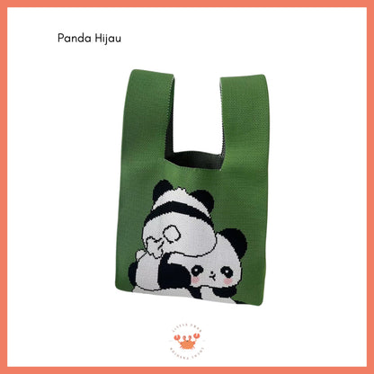 [littlecrab] Tas Rajut Bangkok All Motif Knit Knot Bag Mini Totebag Buffalow Unik Kanvas Premium