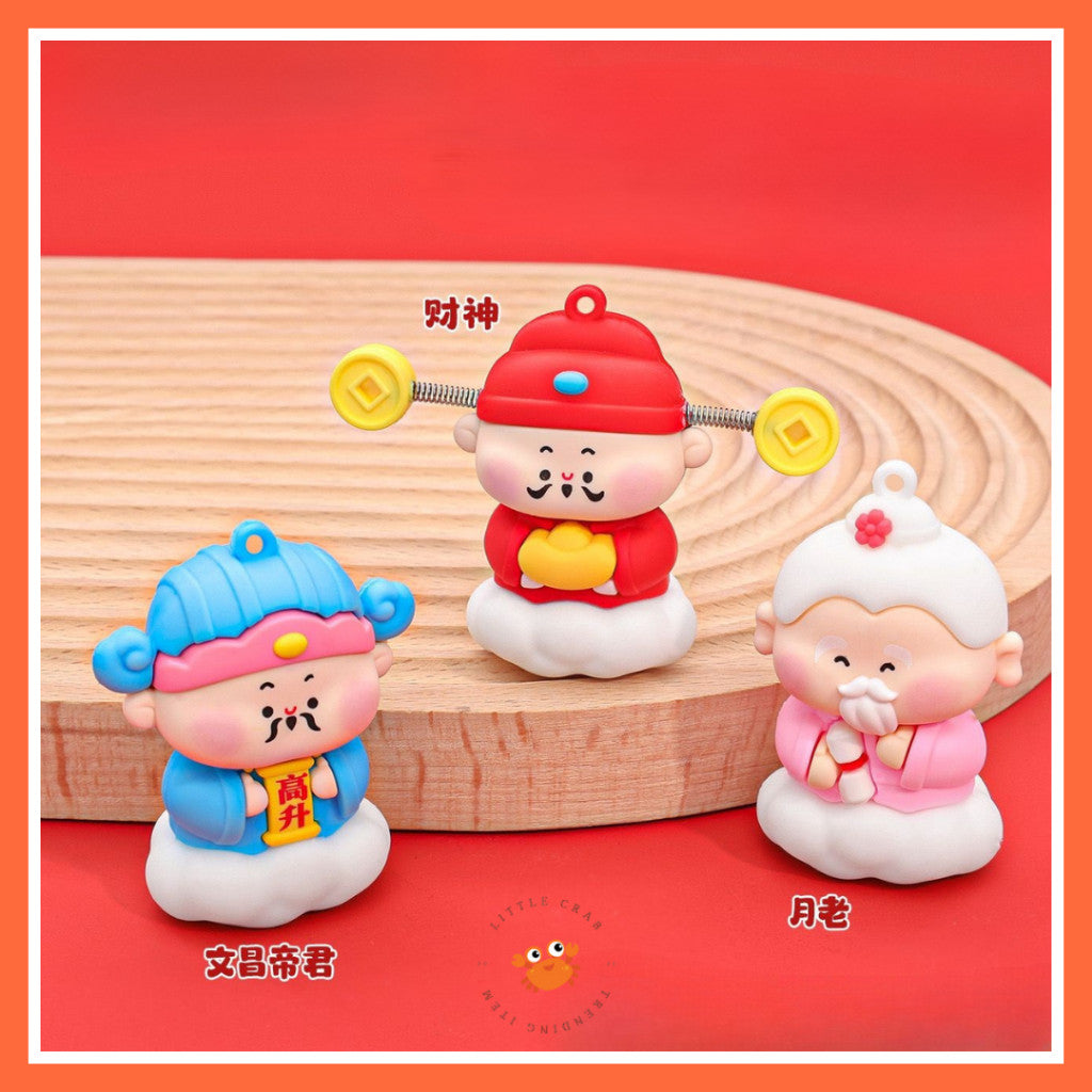 [littlecrab] Gantungan Kunci Motif Dewa Keberuntungan Jodoh Pendidikan Cute God Keychain Gemoy