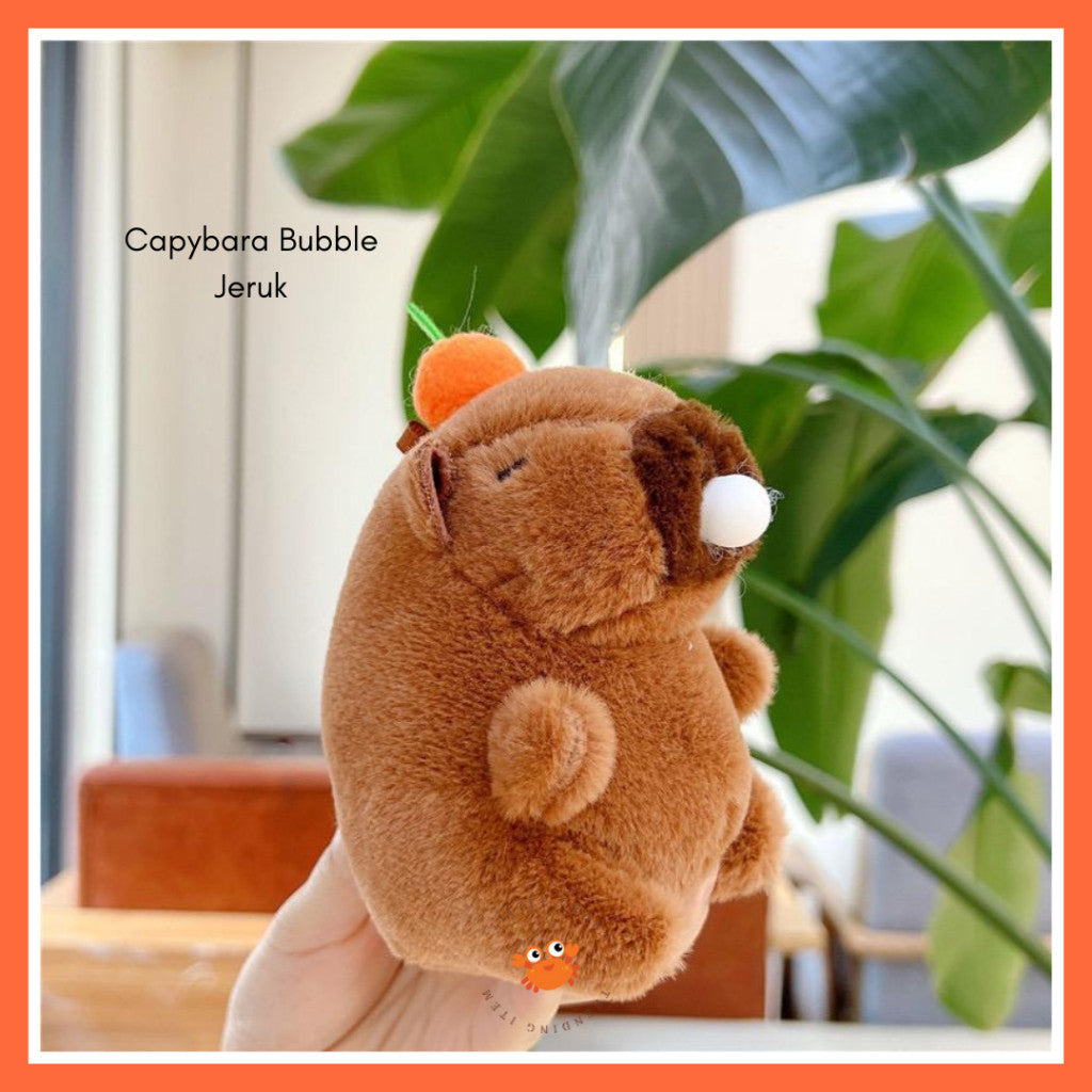 [littlecrab] Gantungan Kunci Boneka Capybara Mini Unik Keychain Plush Doll Beruang Gemoy