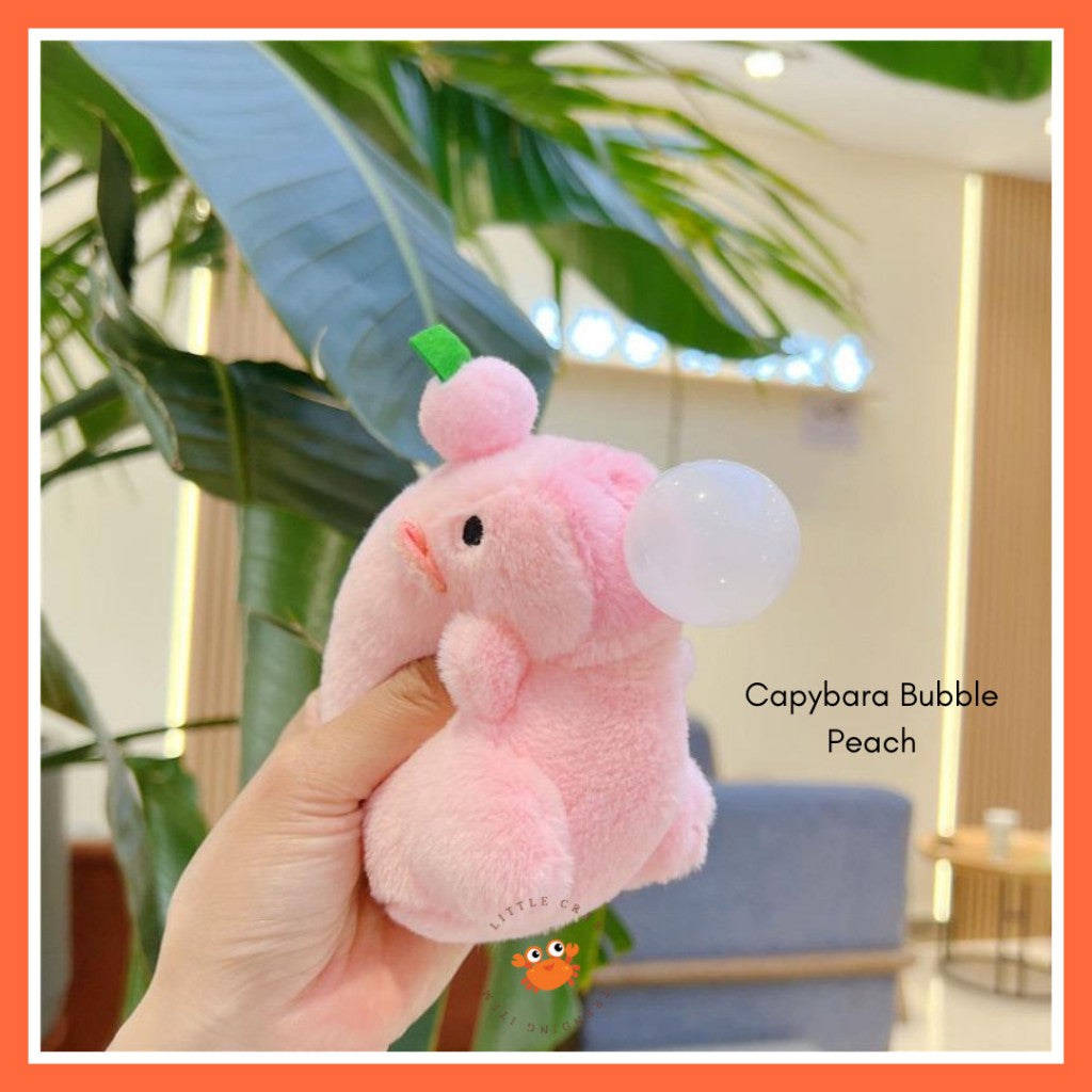 [littlecrab] Gantungan Kunci Boneka Capybara Mini Unik Keychain Plush Doll Beruang Gemoy