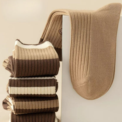 [littlecrab] Kaos Kaki Panjang Chocolate Latte Brown Long Socks Earth Tone Aesthetic Berkualitas