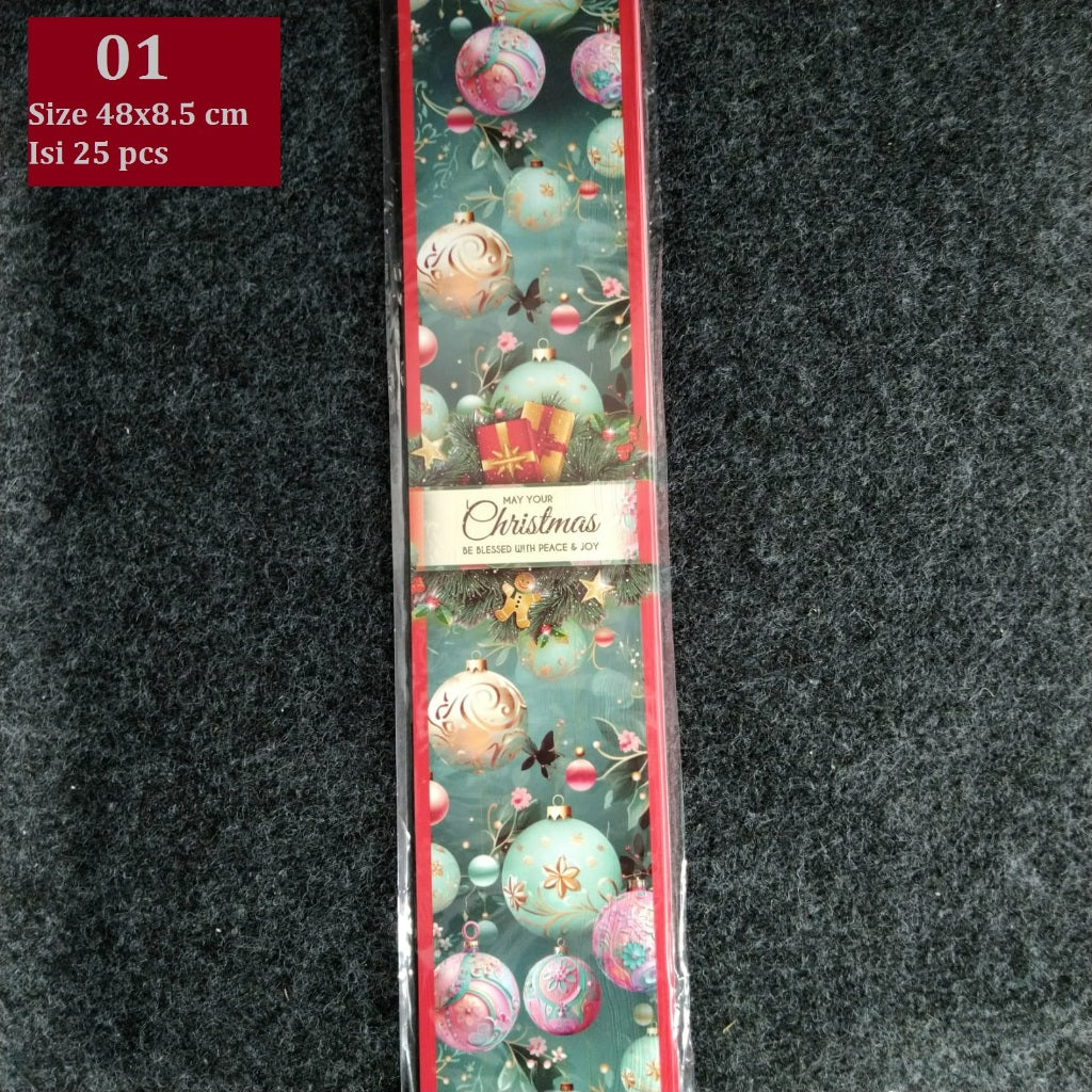 Pekanbaru Christmas Paper Belt / Pita Kertas Natal 48X 8.5 Cm Per Pack