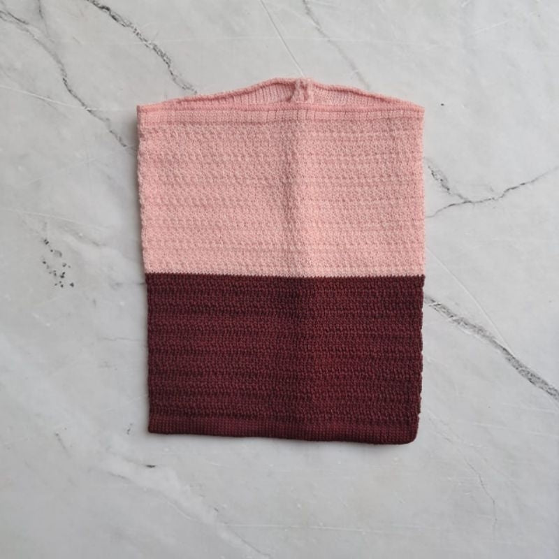 Ciput rajut 2 warna zig-zag/inner rajut dalaman  kerudung/ciput bandana rajut