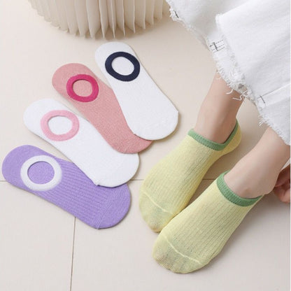 [littlecrab] Kaos Kaki Pendek Polos Warna Warni Lucu Unik Motif Plain Two Tone Berkualitas Korean