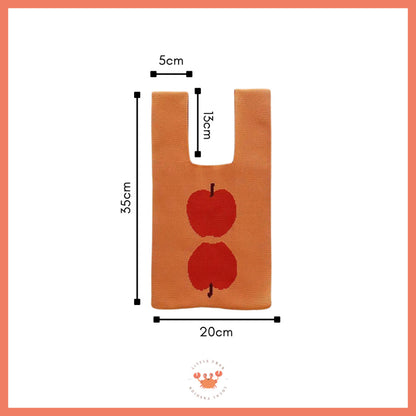 [littlecrab] Tas Rajut Motif Buah Apel Pear Fruit Knit Knot Bag Buffalow Mini Bag Bangkok Premium