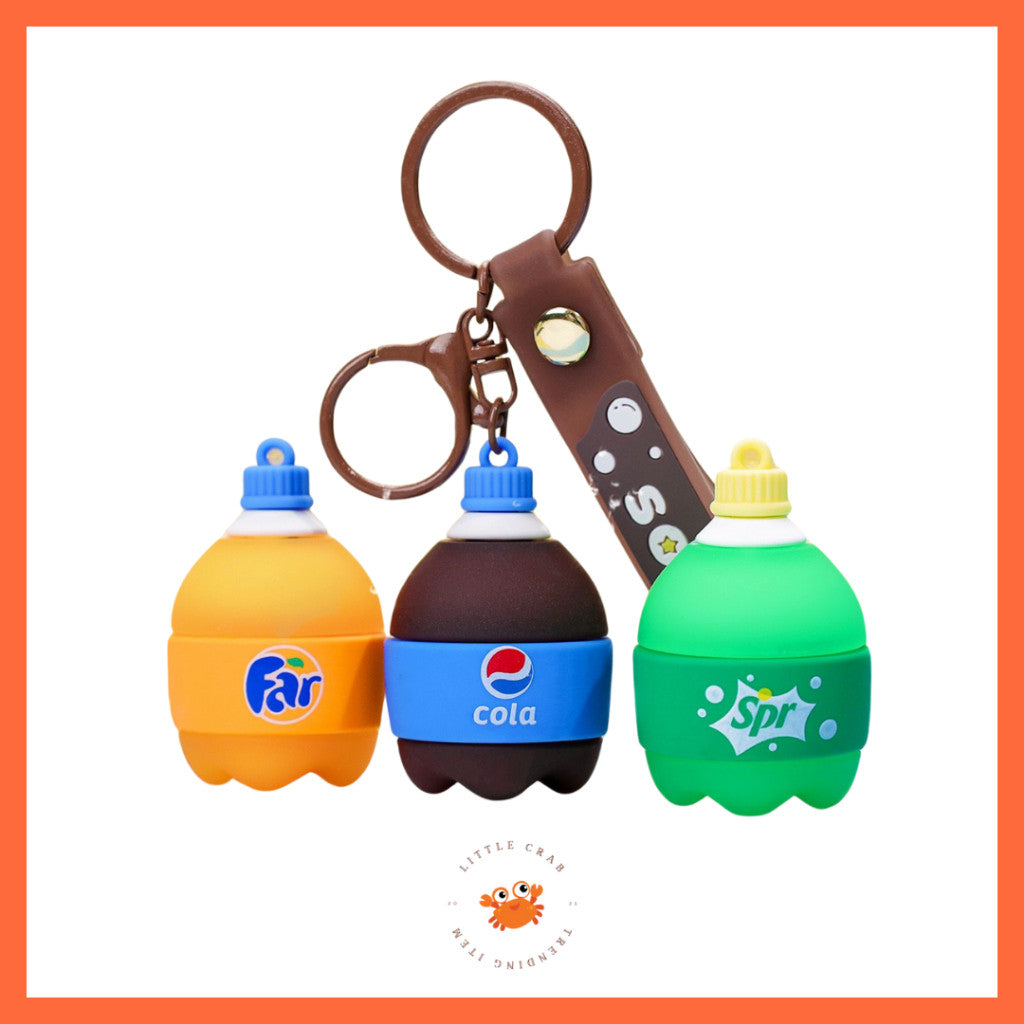 [littlecrab] Gantungan Kunci Botol Soda Gemoy Gendut Cola Keychain Aesthetic Sprite Fanta Pepsi