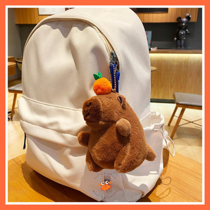 [littlecrab] Gantungan Kunci Boneka Capybara Mini Unik Keychain Plush Doll Beruang Gemoy
