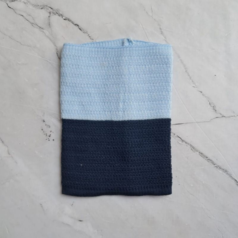 Ciput rajut 2 warna zig-zag/inner rajut dalaman  kerudung/ciput bandana rajut