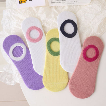 [littlecrab] Kaos Kaki Pendek Polos Warna Warni Lucu Unik Motif Plain Two Tone Berkualitas Korean