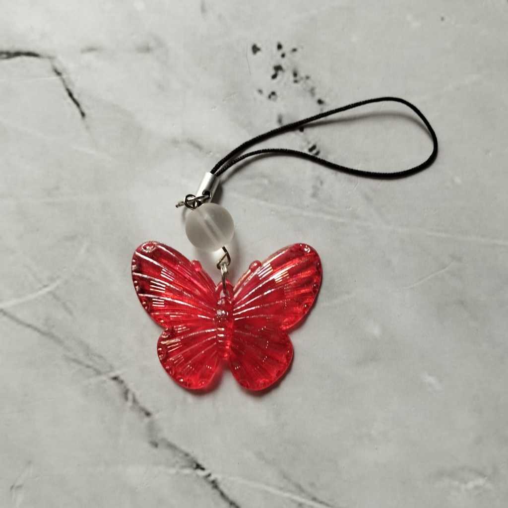 Gantungan hp kupu-kupu / Gantungan kunci butterfly / Gantungan tas / Lanyard HP estetik