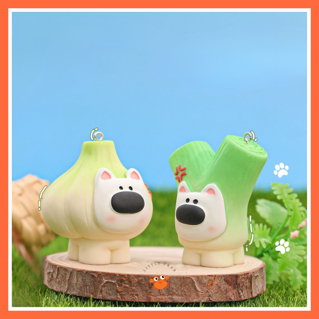 [littlecrab] Gantungan Kunci Motif Bawang Garlic Daun Bawang Keychain Unik Gemoy Hijau Putih Cartoon