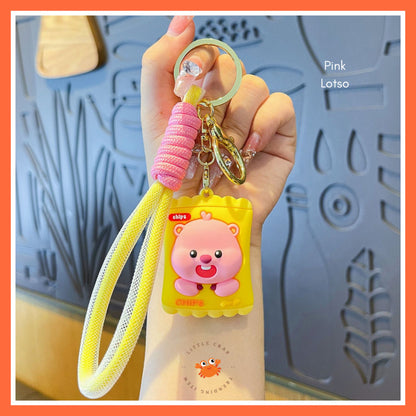 [littlecrab] Gantungan Kunci Snack Butter Bear Loopy Lays Hijau Kuning Keychain Gemoy Aesthetic
