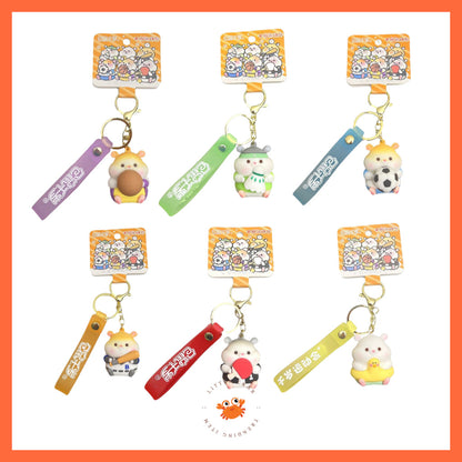 [littlecrab] Gantungan Kunci Hamster Olahraga Sport Keychain Gemoy Chubby Pet Aesthetic Cartoon