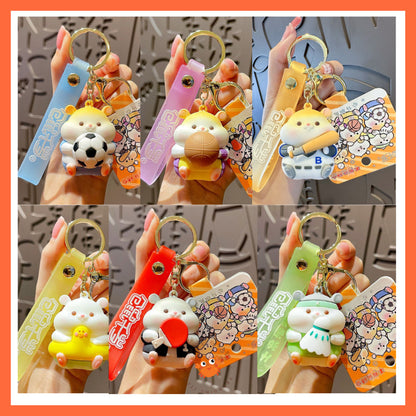 [littlecrab] Gantungan Kunci Hamster Olahraga Sport Keychain Gemoy Chubby Pet Aesthetic Cartoon