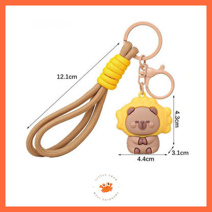 [littlecrab] Gantungan Kunci Capybara Taiyaki Paha Ayam Food Keychain Beruang Coklat Gemoy Cartoon