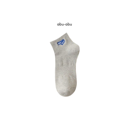 [littlecrab] Kaos Kaki Pendek Adventure High Quality Socks Simple Unisex Hitam Putih Biru Abu