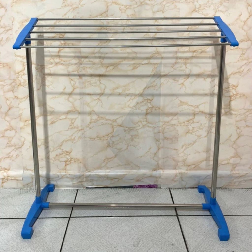 Jemuran Handuk Stainless SUNNY Rak Handuk Gantungan Pakaian Keset Warna Hitam Biru