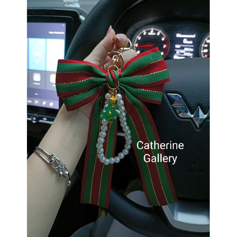 Pekanbaru Gantungan Kunci Pita Mutiara Clarice / Gantungan Tas Pita Mutiara Ckarice