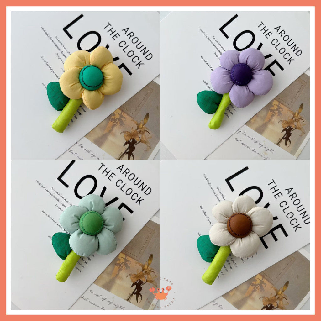[littlecrab] Pin Bunga Tas Pin Mini Bunga Colorful Aesthetic Simple Unik Tas Rajut Flower Boneka
