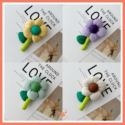 [littlecrab] Pin Bunga Tas Pin Mini Bunga Colorful Aesthetic Simple Unik Tas Rajut Flower Boneka