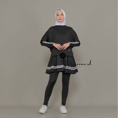 Pekanbaru Setelan Baju Olahraga Wanita Muslim Terbaru Leging Rok Skirt Perempuan  Sport