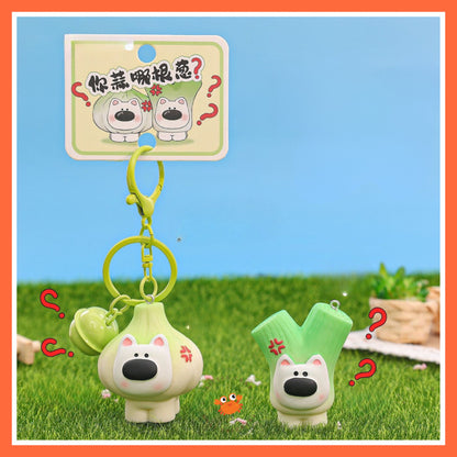 [littlecrab] Gantungan Kunci Motif Bawang Garlic Daun Bawang Keychain Unik Gemoy Hijau Putih Cartoon