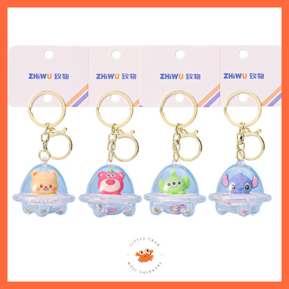[littlecrab] Gantungan Kunci Uvo Transparan Glitter Lotso Alien Stitch Butter Bear Keychain Gemoy