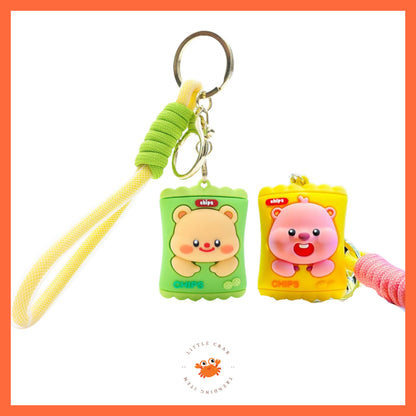 [littlecrab] Gantungan Kunci Snack Butter Bear Loopy Lays Hijau Kuning Keychain Gemoy Aesthetic