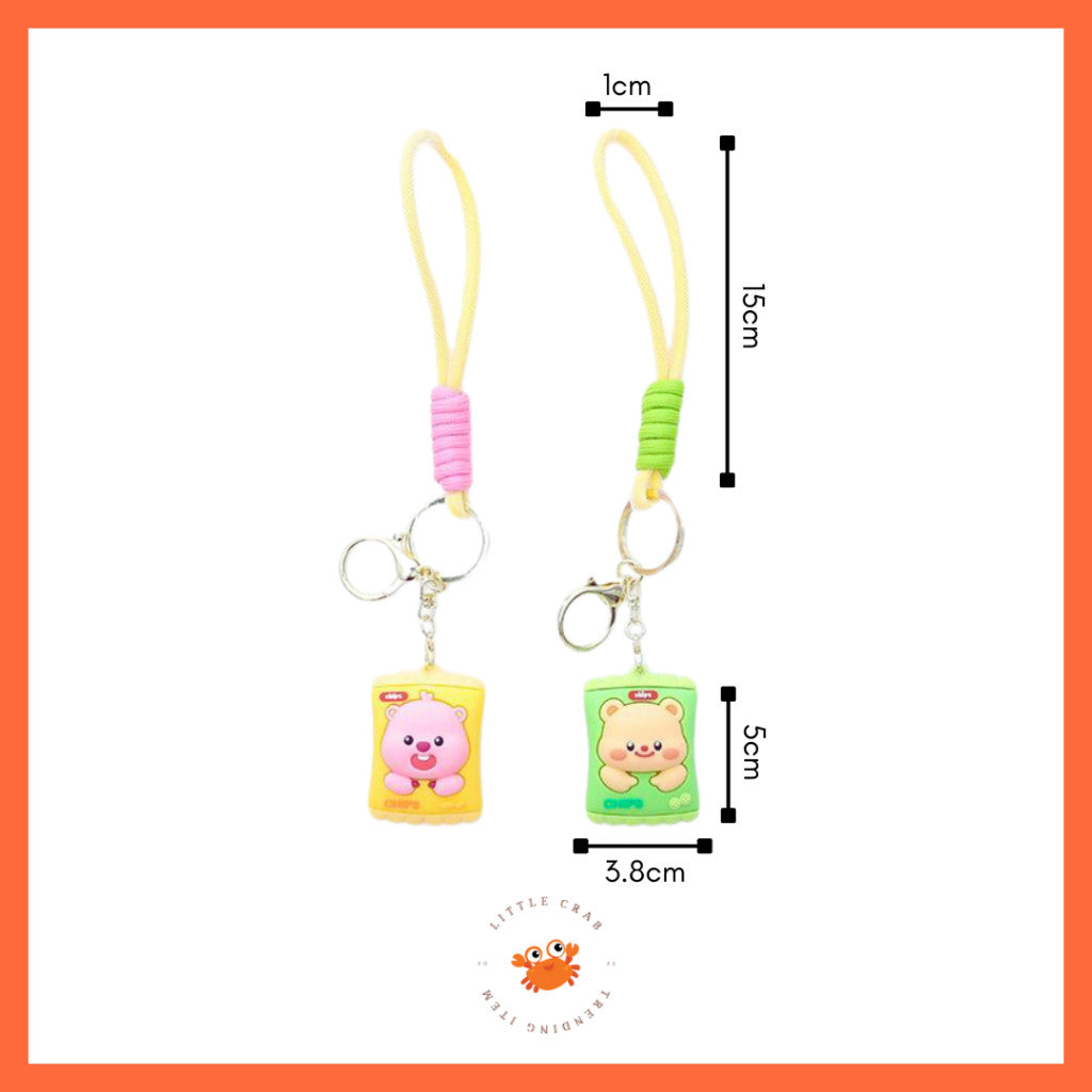 [littlecrab] Gantungan Kunci Snack Butter Bear Loopy Lays Hijau Kuning Keychain Gemoy Aesthetic