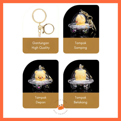 [littlecrab] Gantungan Kunci Uvo Transparan Glitter Lotso Alien Stitch Butter Bear Keychain Gemoy