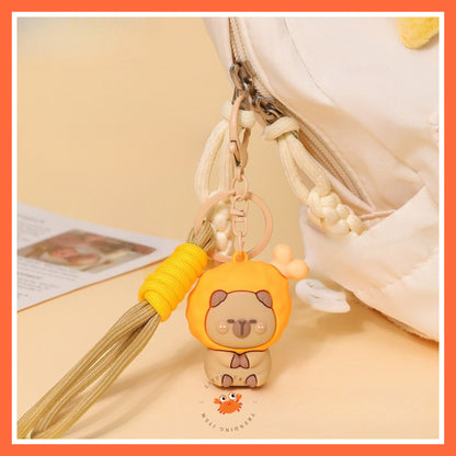 [littlecrab] Gantungan Kunci Capybara Taiyaki Paha Ayam Food Keychain Beruang Coklat Gemoy Cartoon
