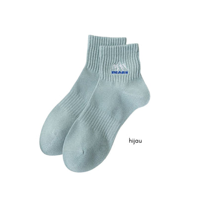 [littlecrab] Kaos Kaki Pendek Motif Gunung Bears High Quality Socks Unisex Simple