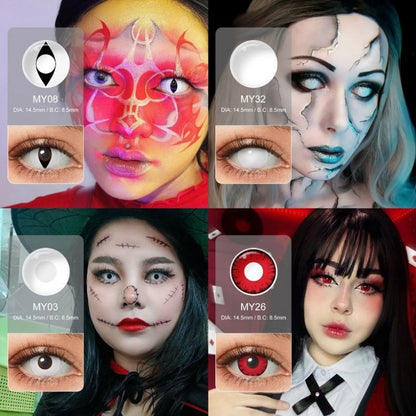 Pekanbaru Softlens Cosplay, Koleksi Lensa Seni Gotik, Diameter: 14.50Mm Anime Hantu