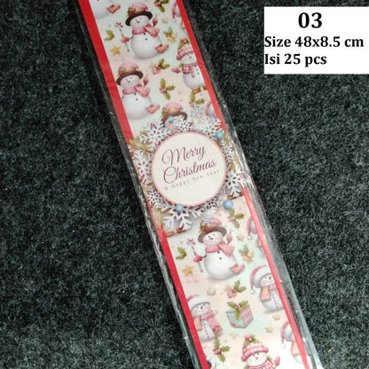 Pekanbaru Christmas Paper Belt / Pita Kertas Natal 48X 8.5 Cm Per Pack