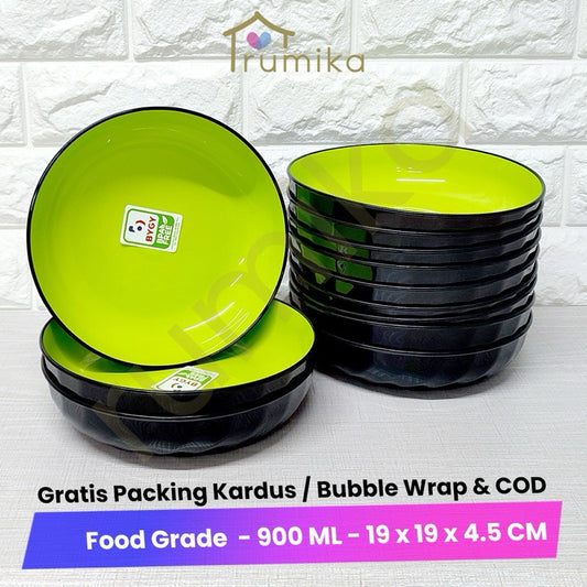 Pekanbaru (Mangkok Fuji 6 pcs )Plastik Makan Estetik Fuji 19 CM - Food Grade dan BPA Free
