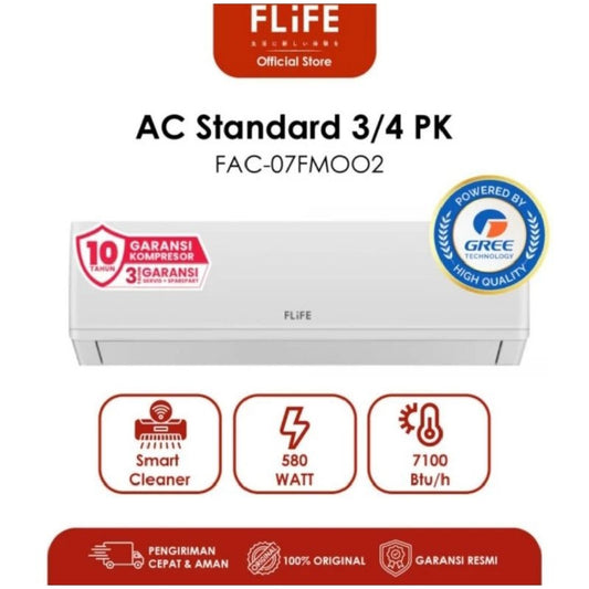 Pekanbaru Ac Flife 3/4 Pk Standard Turbo Mode Fac-07Fm002 - Led Display - Smart Cleaner