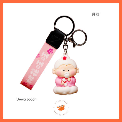 [littlecrab] Gantungan Kunci Motif Dewa Keberuntungan Jodoh Pendidikan Cute God Keychain Gemoy