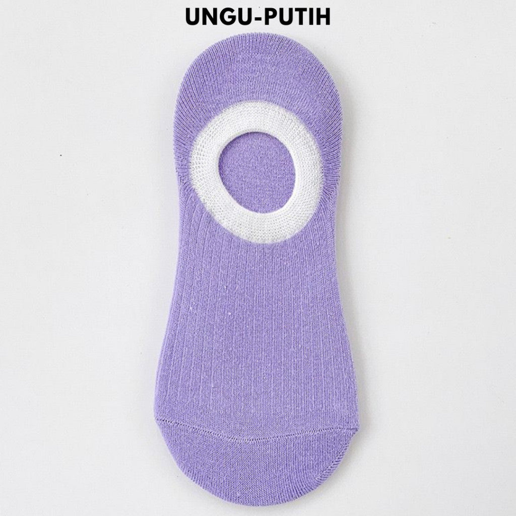 [littlecrab] Kaos Kaki Pendek Polos Warna Warni Lucu Unik Motif Plain Two Tone Berkualitas Korean