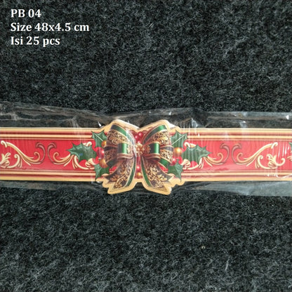 Pekanbaru Christmas Paper Belt / Pita Kertas Natal 48X4.5 Cm Per Pack