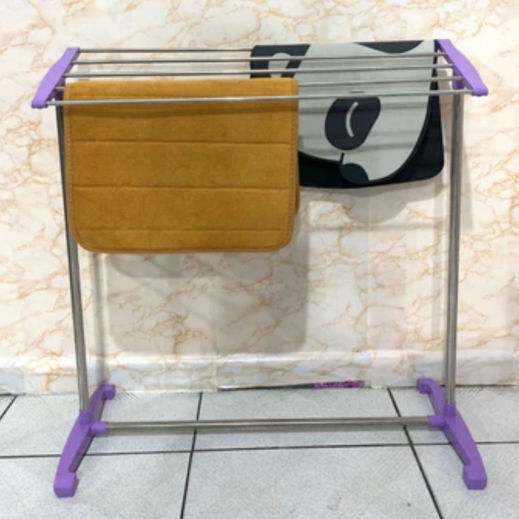 Jemuran Handuk Stainless SUNNY Rak Handuk Gantungan Pakaian Keset Warna Hitam Biru