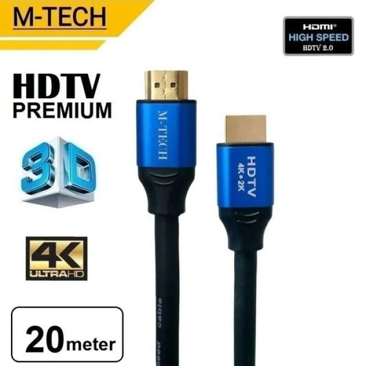 Pekanbaru Kabel / Cable M-Tech Hdmi 4K / Hdmi2.0 /Hd 4K Gold Plated - 15 / 20 / 25 Meter