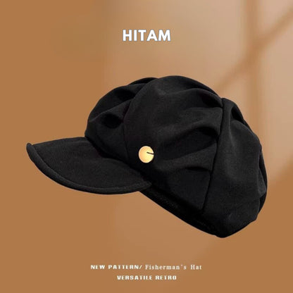 [littlecrab] Topi Baret Bentuk Awan Cloud Puff Simple Cute Aesthetic Retro Korean Style Topi Seniman