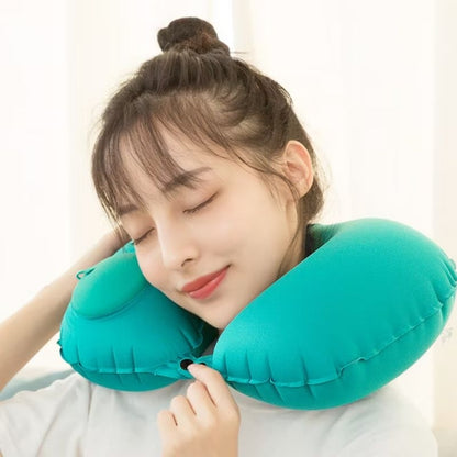 [SDW] pekanbaru/Bantal Leher Kepala Angin Pompa Otomatis Traveling Inflatable Neck Cushion Head