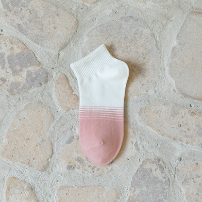 [littlecrab] Kaos Kaki Pink Square Kotak Women Socks Import Kaos Kaki Catur Berkualitas Kaus Kaki Pendek Lembut Korean Style
