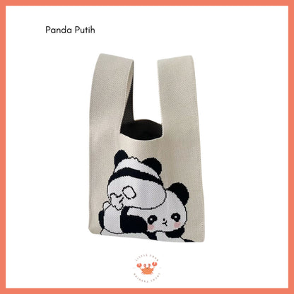 [littlecrab] Tas Rajut Bangkok All Motif Knit Knot Bag Mini Totebag Buffalow Unik Kanvas Premium