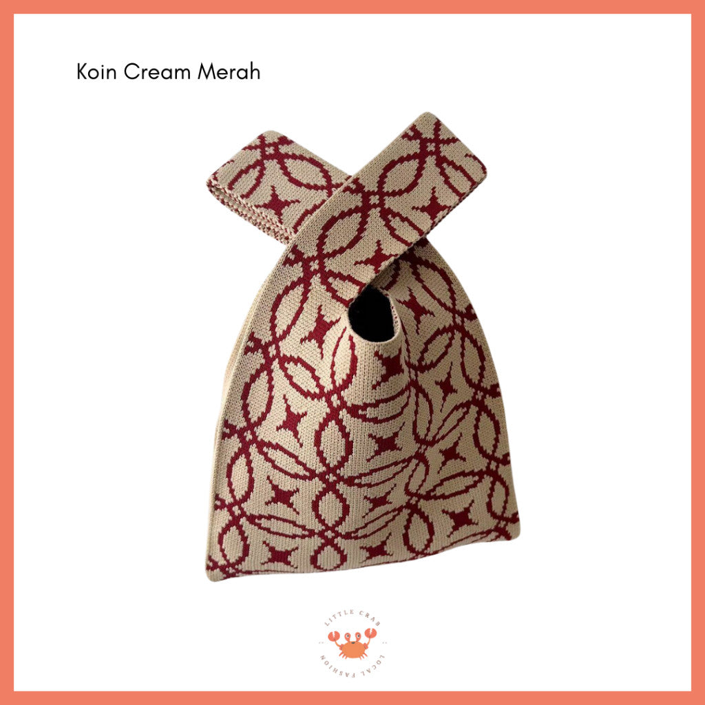 [littlecrab] Tas Rajut Bangkok All Motif Knit Knot Bag Mini Totebag Buffalow Unik Kanvas Premium