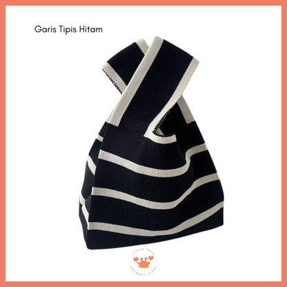 [littlecrab] Tas Rajut Bangkok All Motif Knit Knot Bag Mini Totebag Buffalow Unik Kanvas Premium