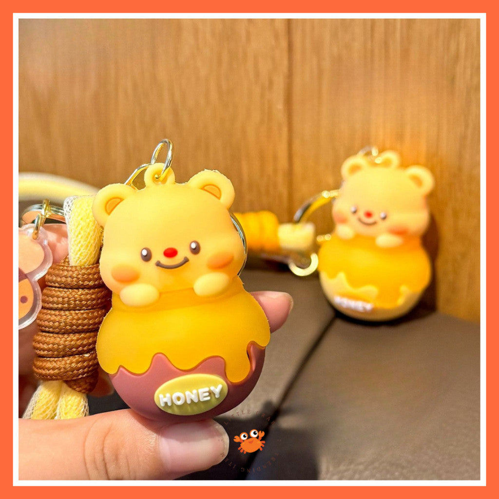 [littlecrab] Gantungan Kunci Honey Butter Bear Tong Madu Keychain Gemoy Beruang Cartoon Aesthetic